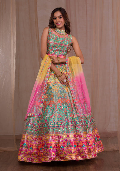Buy Multi Colour Heavy Designer Wedding Wear Lehenga Choli | Wedding Lehenga  Choli