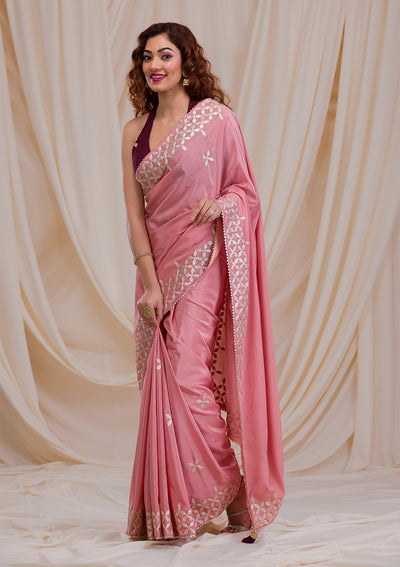 Buy Baby Pink Sarees for Women by Charukriti Online | Ajio.com