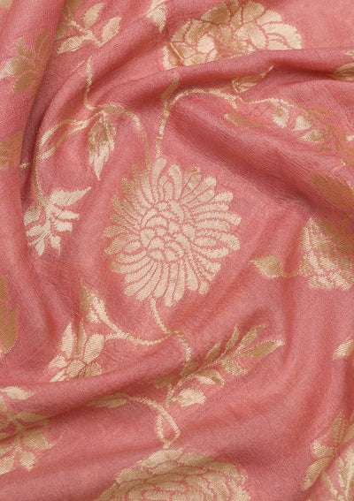 Onion Pink Zariwork Banarasi Pure Silk Saree