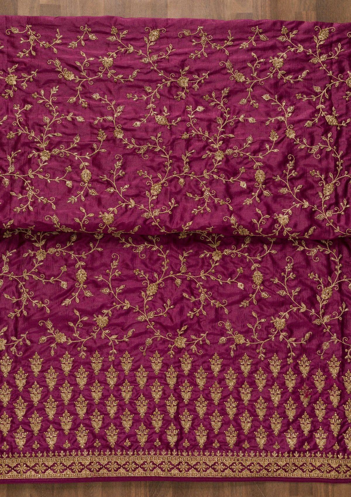 Purple Zariwork Art Silk Unstitched Salwar Suit