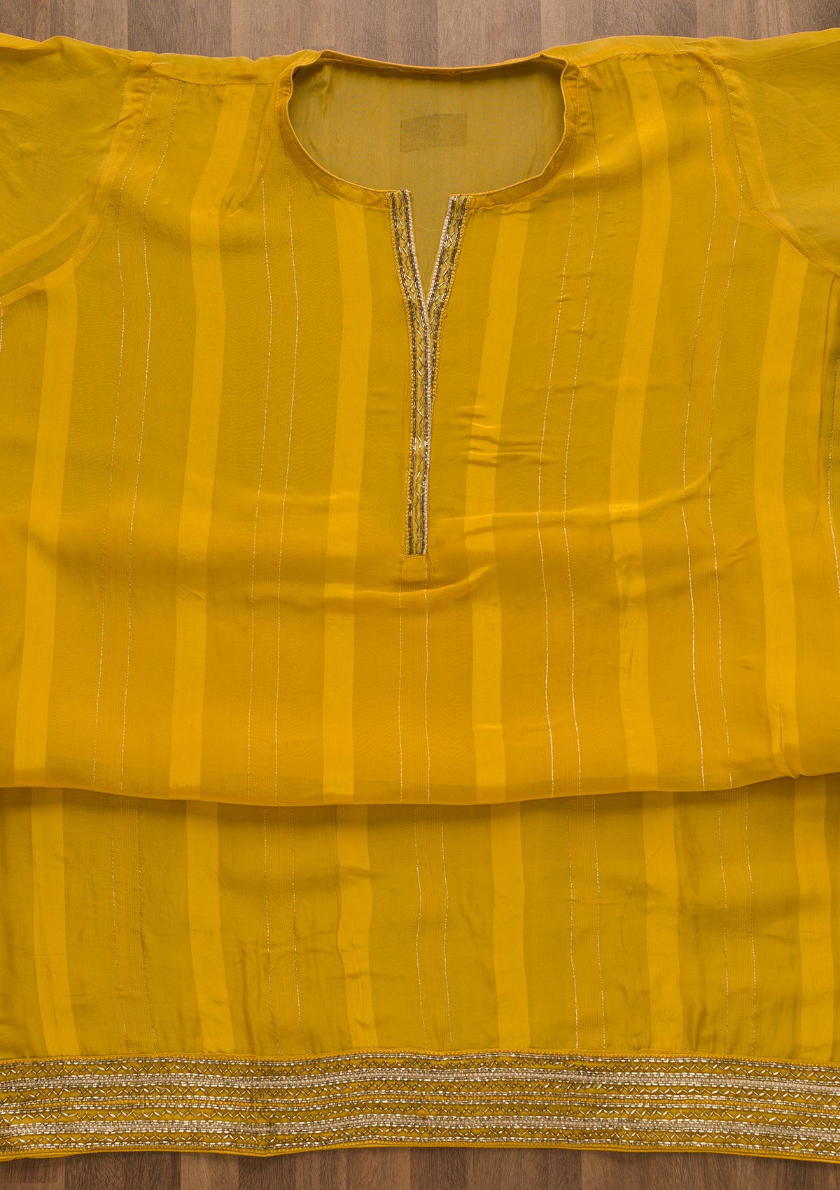 Yellow Cutdana Tissue Unstitched Salwar Suit