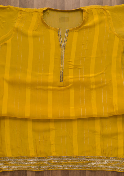 Yellow Cutdana Tissue Unstitched Salwar Suit