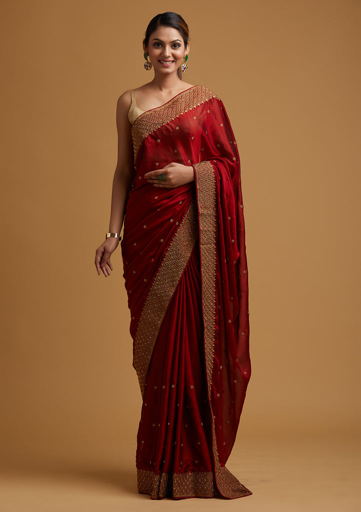 KOMALPLANKH Palav Designer Saree Maroon in Bhubaneshwar at best price by  Komalpankh Fashion - Justdial