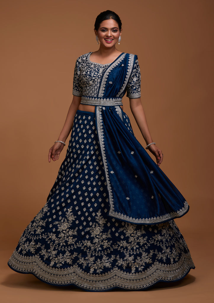Silk Lehenga Choli, Blue Lehenga, Wedding Dress, Designer Lengha Choli,  Pakistani Lehenga, Bridal Gown, Party Wear Skirt, Readymade Blouse - Etsy