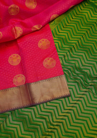 Pink Zariwork Pure Silk Designer Saree - koskii