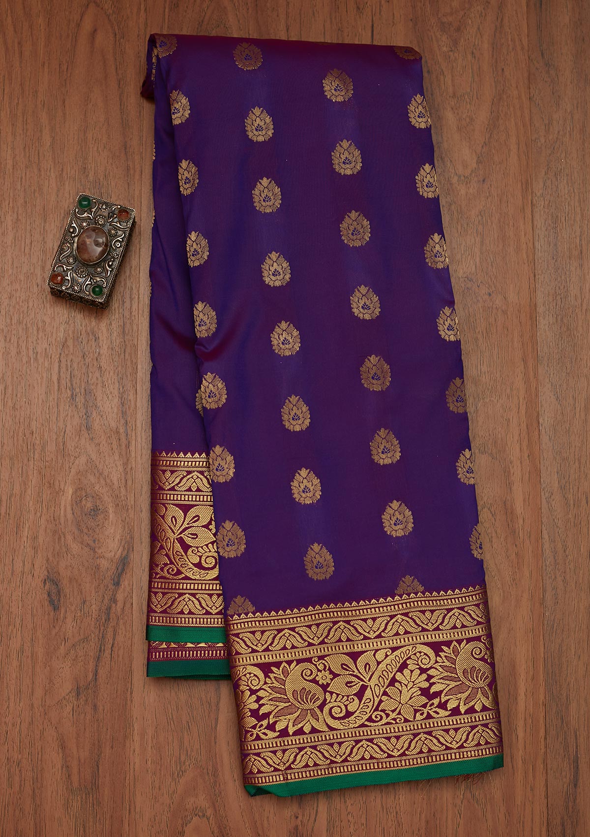 Purple Zariwork Banarasi Saree - Koskii