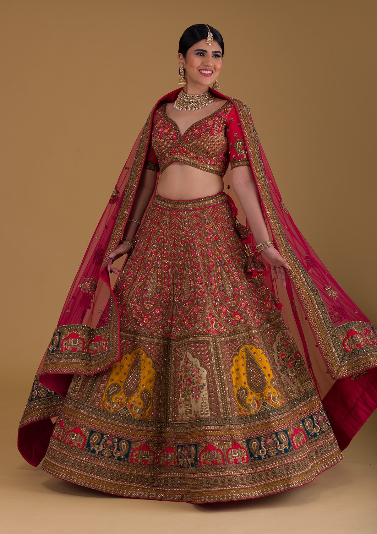 Panisha - DESIGNER INDIAN LEHENGA CHOLI CUM LEHENGA SUIT WITH DESIGNER PURE  DUPATTA AND TRENDY CUM TRADITIONAL ELBOW SLEEVES BLOUSE AND MARWADI COLOUR  COMBINATIONS AVAILABLE AT PANISHA . A SUPTAL THAT TO