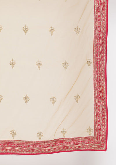 Pink Zariwork Art Silk Designer Semi-Stitched Lehenga - koskii